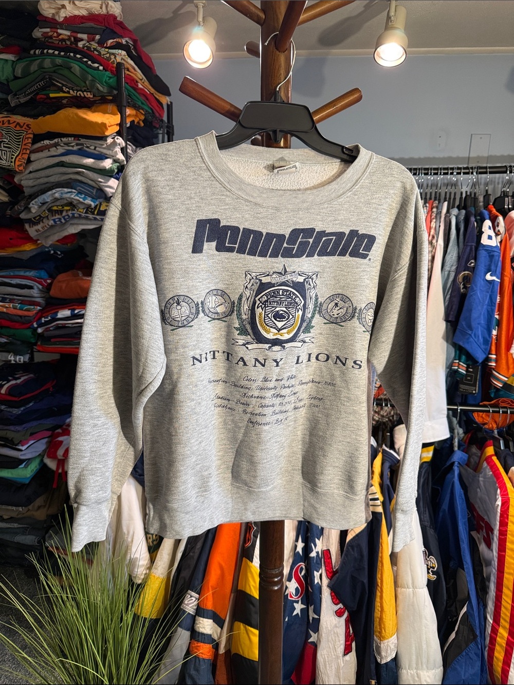 Penn State University Nittany Lions Gray Vintage Crewneck Sweatshirt - Nutmeg